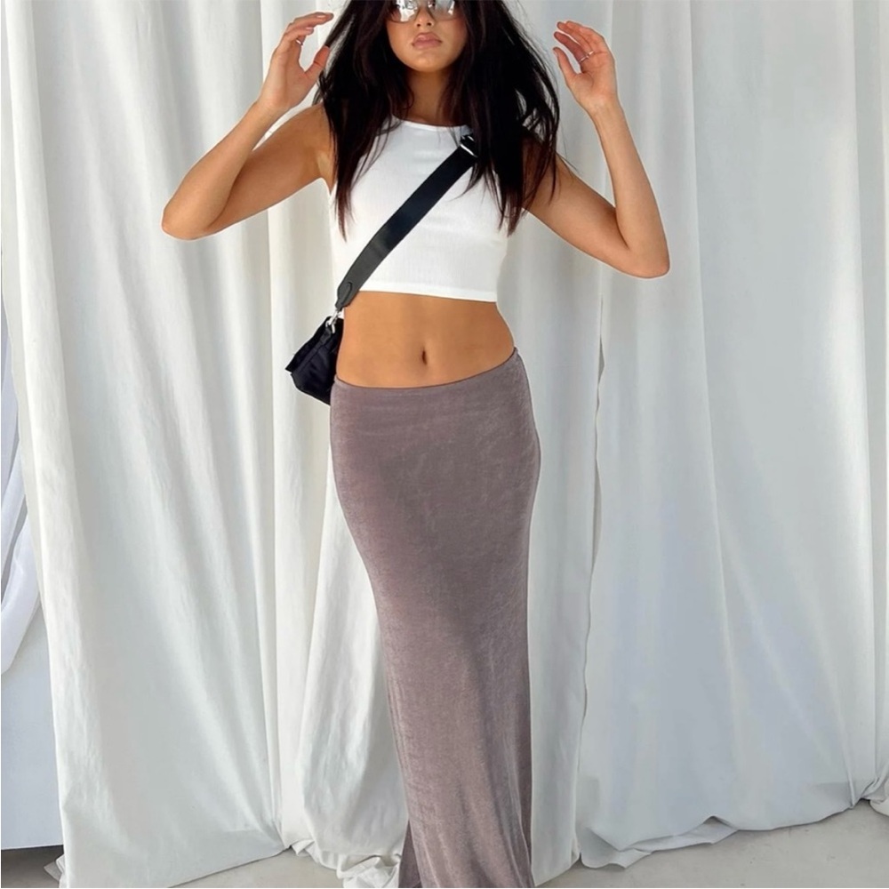 Princess Polly Harriette Maxi Skirt Slate Grey